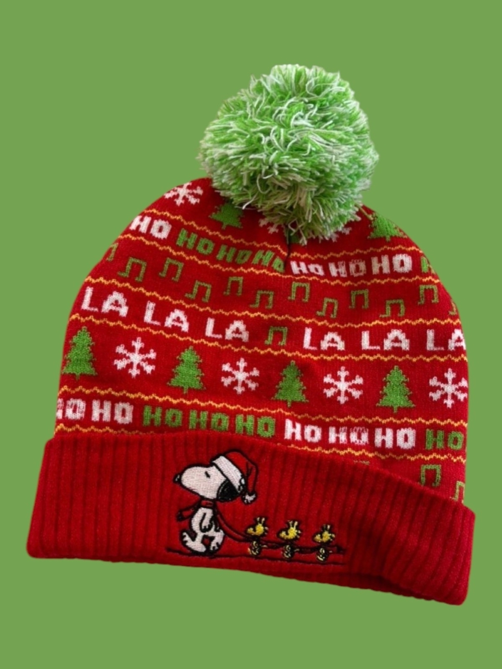 Peanuts Snoopy Holiday Pom Beanie NWOT Christmas